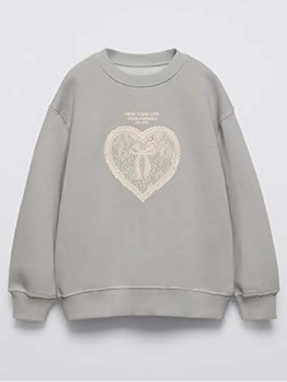 ZARA Kids NYC Cute Friends Heart  Sweatshirt Blue Cotton Blend 13-14 Years